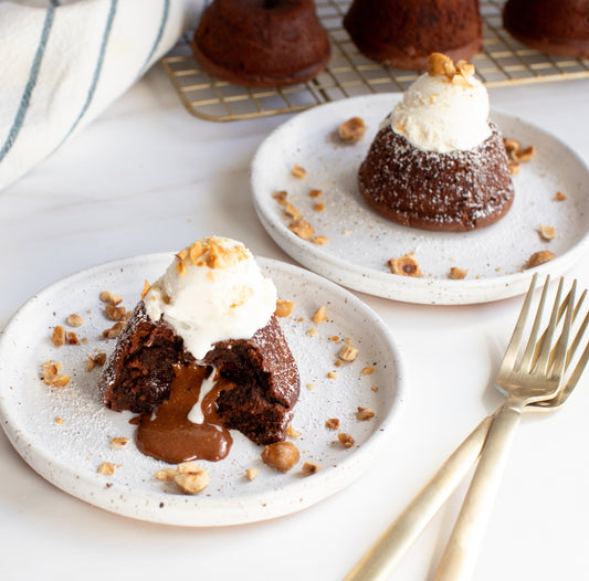 Dark Chocolate Hazelnut Lava Cakes