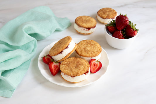 Snickerdoodle Strawberry Cheesecake Ice Cream Sandwiches